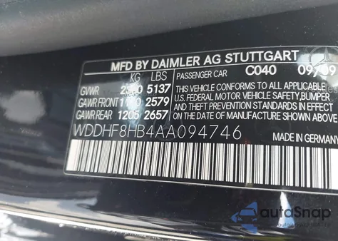 2010 Mercedes-Benz E 350 4Matic из США, поврежденный, VIN WDDHF8HB4AA094746